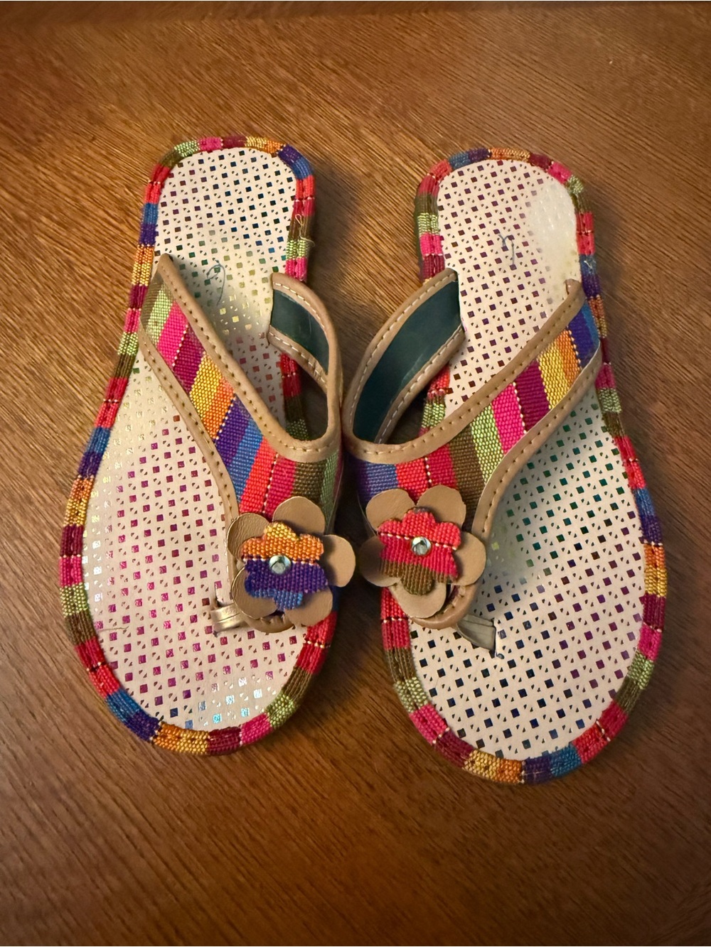 Colorful Striped Floral Women’s Sandal - Multicolor